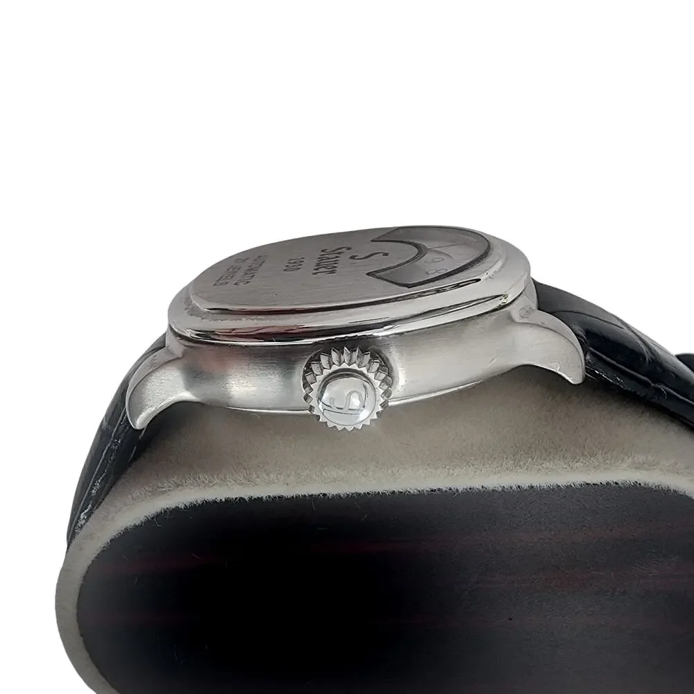 Stauer 1930 Automatic Men's Watch - Silver Dial, Black Strap